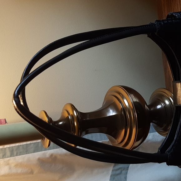 #8 Image Black Satin/Faux Leather Bag - Picture 10 of 12